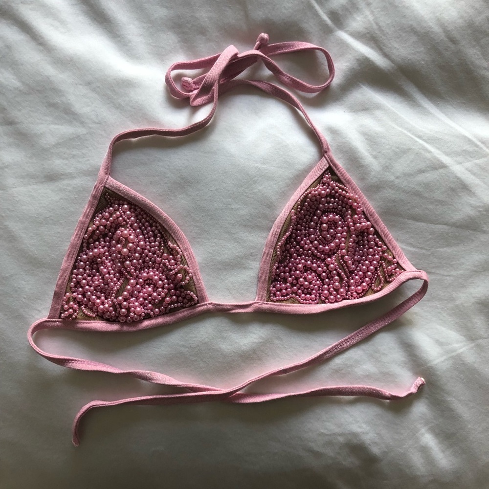 Beach bunny pearl bikini top small